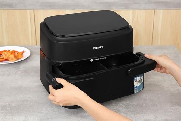 Nồi chiên không dầu 2 ngăn điện tử PHILIPS NA150/00, dung tích 7.1 lít