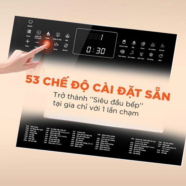 Nồi chiên không dầu hơi nước Morico MA801, dung tích 16 lít, 53 chế độ nấu