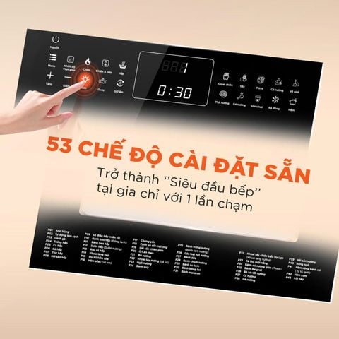 Nồi chiên không dầu hơi nước Morico MA801, dung tích 16 lít, 53 chế độ nấu