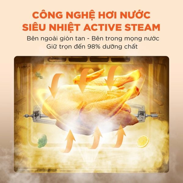 Nồi chiên không dầu hơi nước Morico MA801, dung tích 16 lít, 53 chế độ nấu