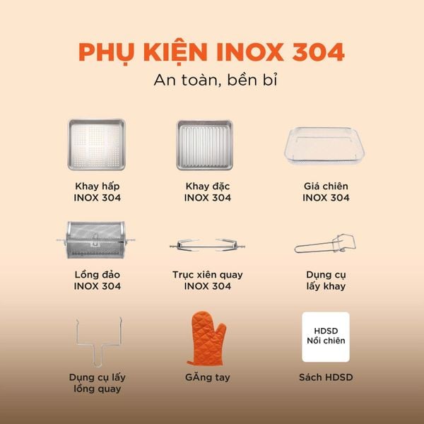 Nồi chiên không dầu hơi nước Morico MA801, dung tích 16 lít, 53 chế độ nấu
