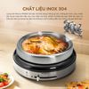 Nồi lẩu nướng hấp 3 trong 1 Morico MH801, 1.4L Chính Hãng, Giá Rẻ