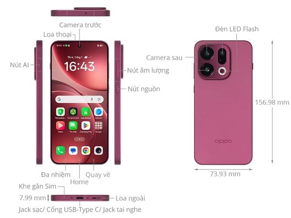 OPPO Find X9 16GB/512GB Chính Hãng | AMOLED 1.5K+, Quay 4K 120FPS