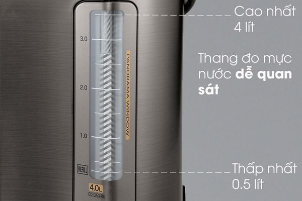 Phích đun nước điện giữ ấm Nhật Bản Zojirushi CD-QAQ40-TA, dung tích 4 lít