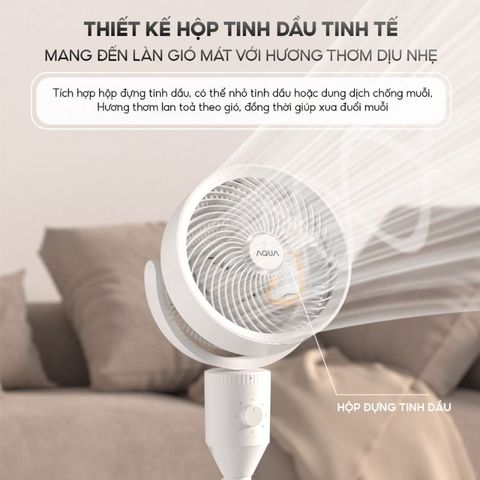 Quạt đối lưu không khí Aqua AQF-ED1800T(W) có khay tinh dầu tiện lợi