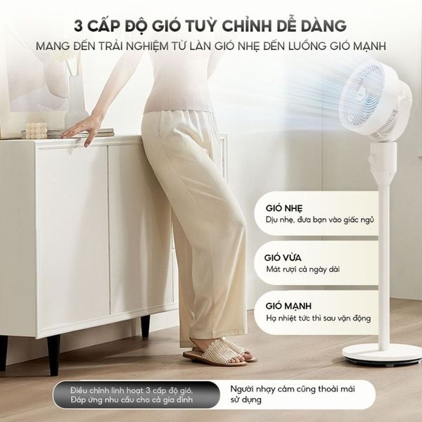 Quạt đối lưu không khí Aqua AQF-ED1800T(W) có khay tinh dầu tiện lợi
