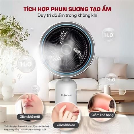 Quạt Điều Hòa 4 mùa Fujihome AC707, Làm Mát, Phun Sương, Sưởi Ấm, lọc không khí