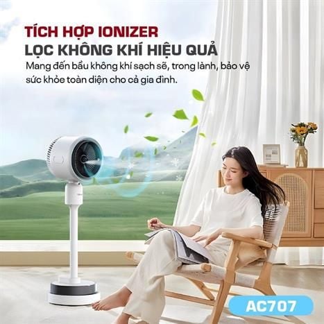 Quạt Điều Hòa 4 mùa Fujihome AC707, Làm Mát, Phun Sương, Sưởi Ấm, lọc không khí