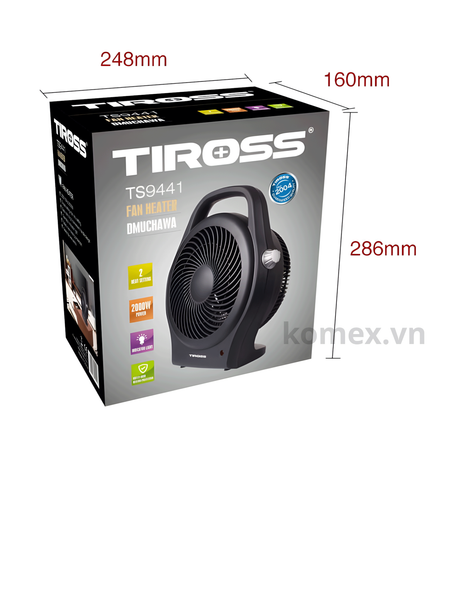 Quạt sưởi 2 chiều Tiross TS9441 - Công suất 2200W, Tự ngắt khi đổ
