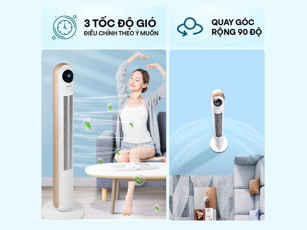 Quạt Tháp Điện Tử Fujihome TF-13E 40W – Remote, Cảm Ứng, Lọc Không Khí Ion Âm, Hẹn Giờ 12H