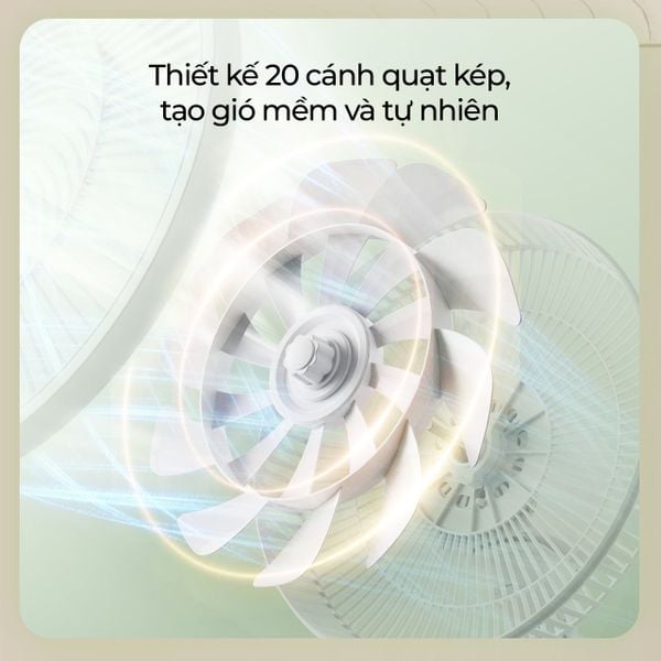 Quạt cây đứng giá rẻ Deerma DEM-FD13W, 20 cánh kép