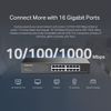 Switch Gigabit 16 Cổng Mercusys MS116GS, đáp ứng tốt truyền tải dữ liệu lớn và kết nối nhiều thiết bị cùng lúc