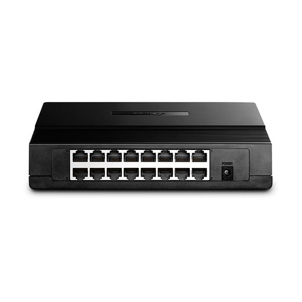 Switch chia tín hiệu để bàn TP-Link TL-SF1016D 16 Cổng 10/100Mbps, tự động nhận diện tốc độ kết nối của từng thiết bị mạng