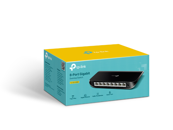 Switch Gigabit 8 Cổng TP-Link TL-SG1008D – Tiết Kiệm Điện 80%, Auto MDI/MDIX loại bỏ nhu cầu sử dụng cáp chéo