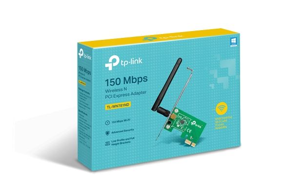 Card mạng PCIe Wi-Fi TP-Link TL-WN781ND 150Mbps chuẩn N, Anten rời Thu sóng linh hoạt