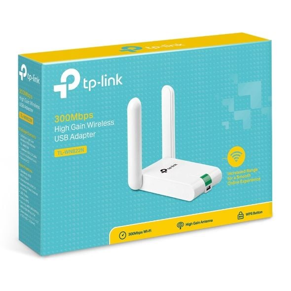 USB Adapter Wi-Fi 300Mbps TP-Link TL-WN822N Chuẩn N, Hỗ trợ WPS giúp thiết lập bảo mật nhanh chóng