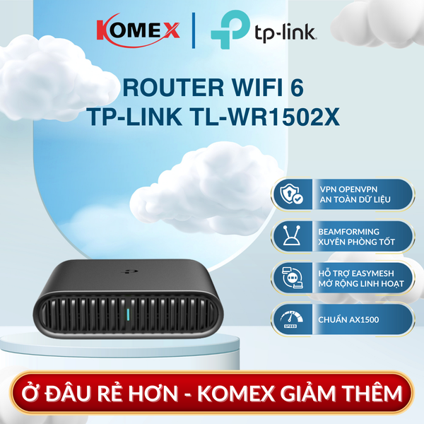 Bộ Phát Sóng Router Di Động WiFi 6 AX1500 TP-Link TL-WR1502X – VPN Kết Nối Linh Hoạt