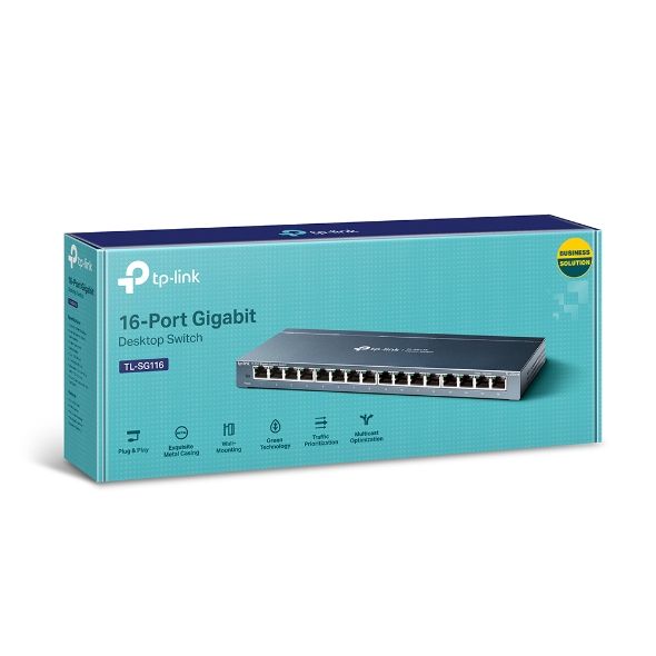 Switch Gigabit 16 Cổng TP-Link TL-SG116, Tự động điều chỉnh điện năng tiêu thụ theo trạng thái kết nối