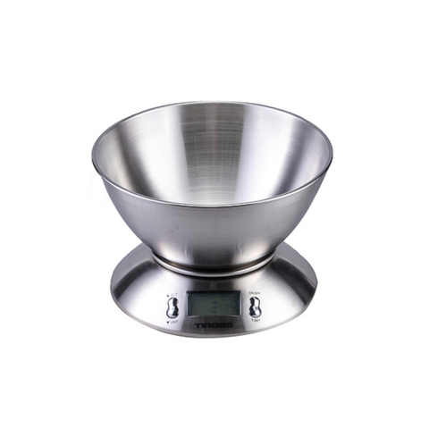 Cân điện tử nhà bếp Tiross TS817 inox cao cấp, đo chính xác 2g–5kg, màn hình LCD