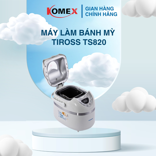 Máy Làm Bánh Mì Tiross TS820 600W – 12 Chức Năng, Hẹn Giờ 13 Tiếng Giữ Ấm Lên Đến 60 Phút