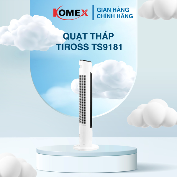 Quạt tháp có điều khiển Tiross TS9181 công suất 45W, màn hình cảm ứng, 3 tốc độ gió