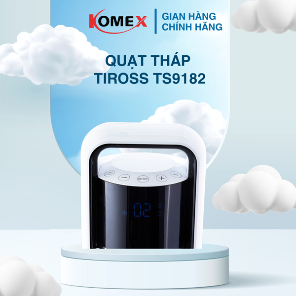Quạt tháp có điều khiển Tiross TS9182 35W cảm ứng thông minh, 3 tốc độ gió điều chỉnh theo nhu cầu sử dụng
