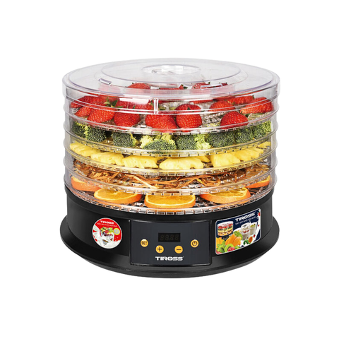 Máy Sấy Hoa Quả Thực Phẩm Đa Năng Tiross TS9682 250W 5 Tầng, Tỏa Nhiệt 360° Khô Nhanh Đều Màu