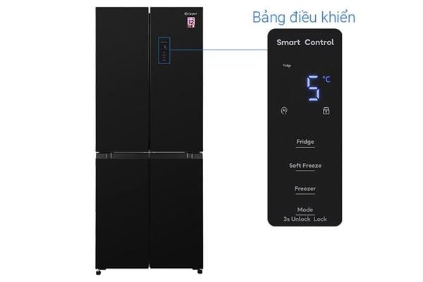 Tủ lạnh nhiều cửa Casper ProFresh 430L RM-D430GBS mặt kính, Inverter tiết kiệm điện