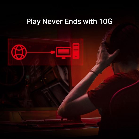 Card mạng LAN PCIe 10G TP-Link TX401 chuẩn 10GBase-T, Cổng RJ45 phổ biến Không cần cáp quang