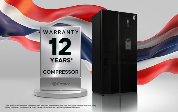 Tủ lạnh Side by Side Casper RS-460VG 495L Advanced Inverter giảm dao động nhiệt và tiết kiệm điện