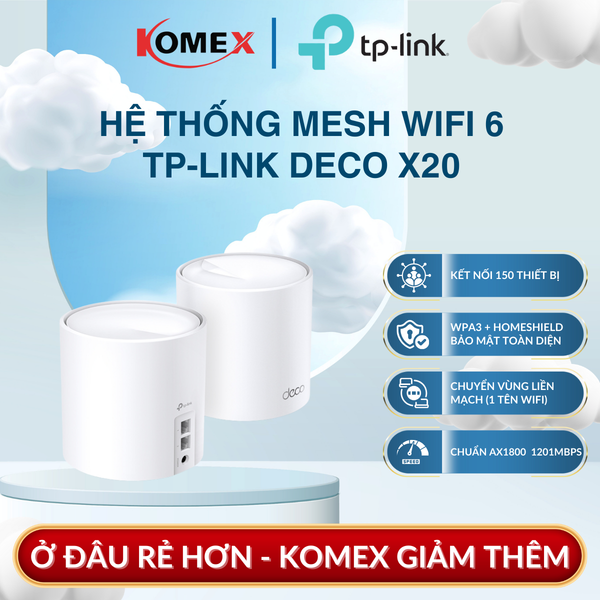 Hệ Thống Mesh WiFi 6 TP-Link Deco X20(3-pack) Ethernet Backhaul giúp tăng độ ổn định các node