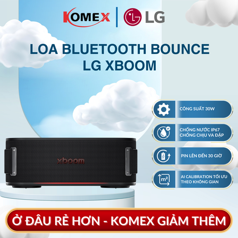 Loa Bluetooth LG XBOOM Bounce 30W, Pin 30 Giờ,  AI Sound Điều Chỉnh Âm Thanh Theo Thể Loại Nhạc