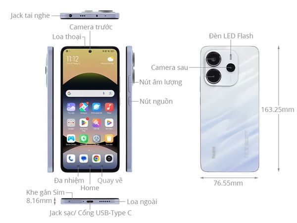 ĐTDĐ Xiaomi Redmi Note 14 8GB/256GB–Helio G99-Ultra, AMOLED 120Hz, Pin 5500mAh