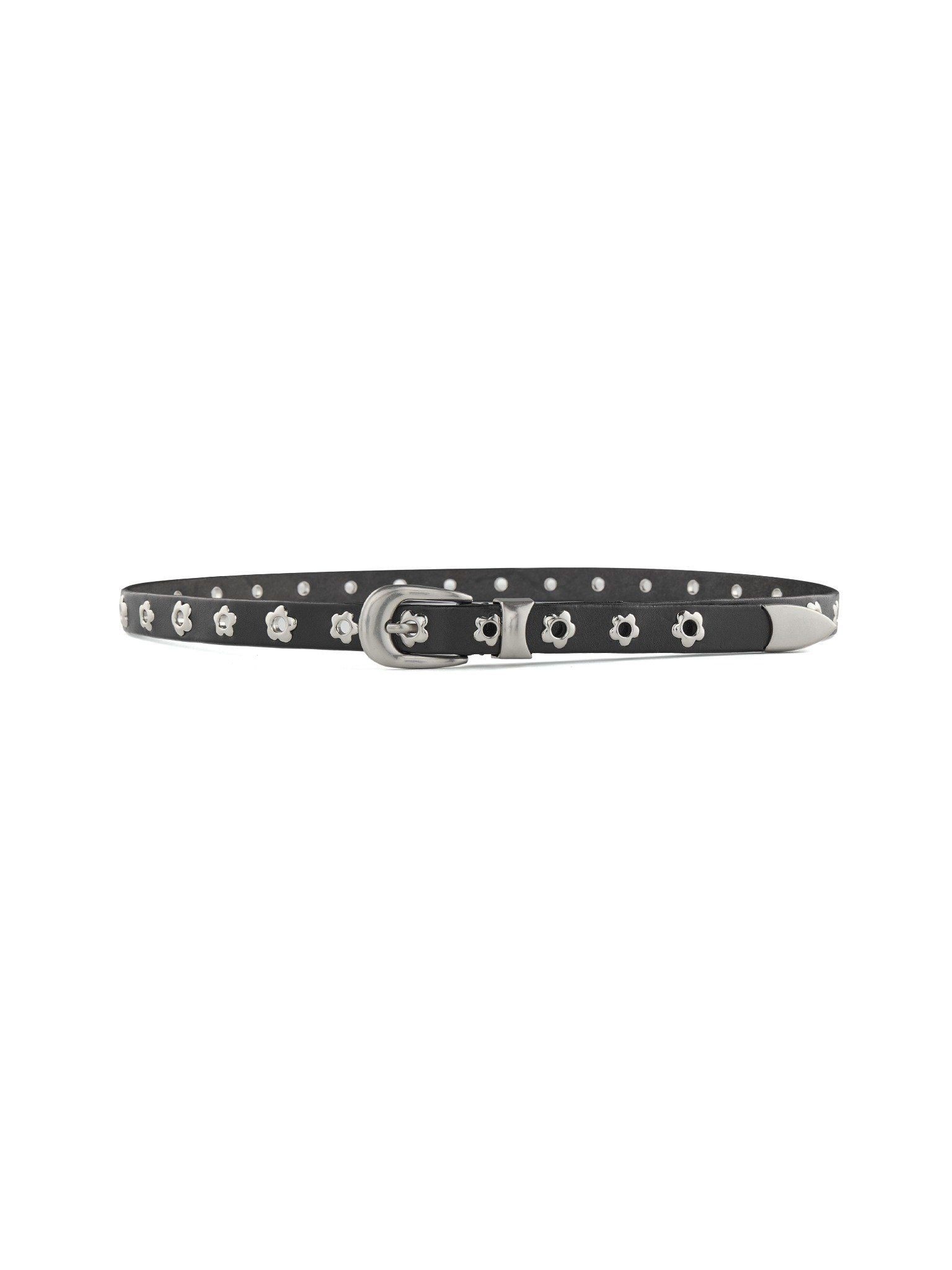  23'Leather Belt / Floral Studded 