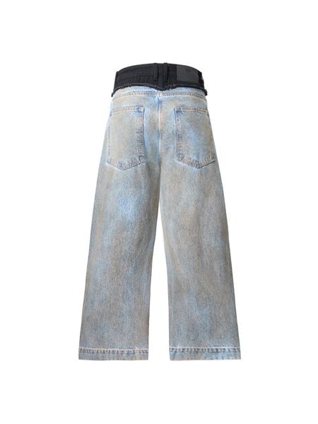  23'Double Waist Pants / Dirty Blue 
