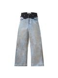  23'Double Waist Pants / Dirty Blue 