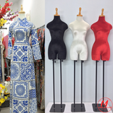  Manocanh bán thân nữ bọc vải nhung cao cấp – Giải pháp trưng bày đầm thời trang tinh tế và chuyên nghiệp 