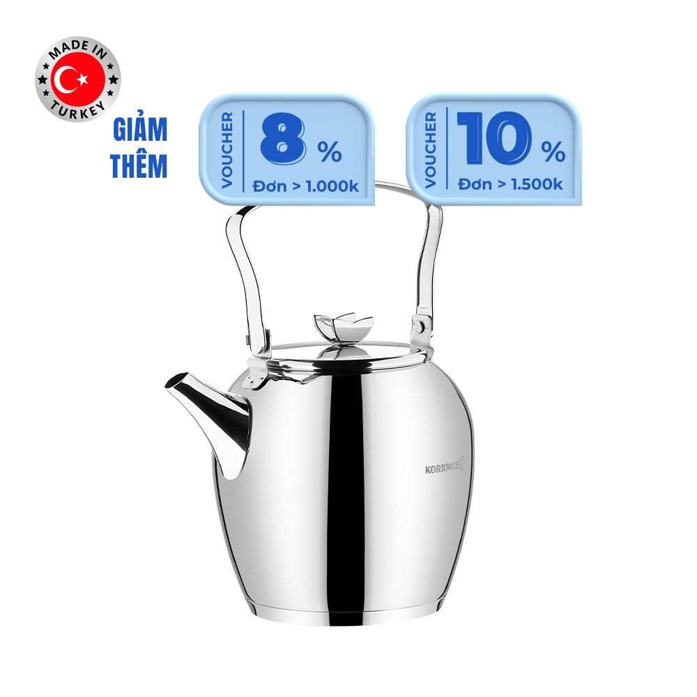  Bình trà inox cao cấp Korkmaz Butterfly 2.3 lít - A026 