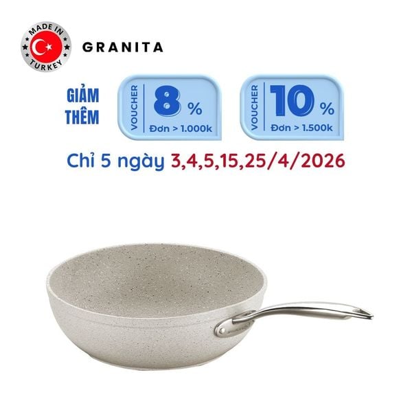  Chảo chống dính sâu Korkmaz Granita 24cm - 2.5 lít - KONCA1273 