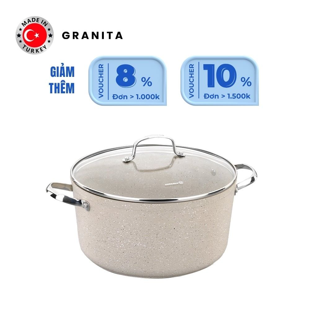  Nồi chống dính Korkmaz Granita 5 lít - 24x12,5 cm - KONNA1261 