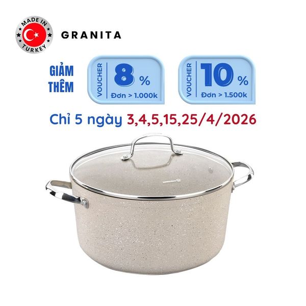  Nồi chống dính Korkmaz Granita 5 lít - 24x12,5 cm - KONNA1261 