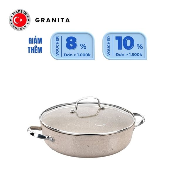  Nồi chống dính cao cấp Korkmaz Granita thân thấp 2.5 lít - A1854 