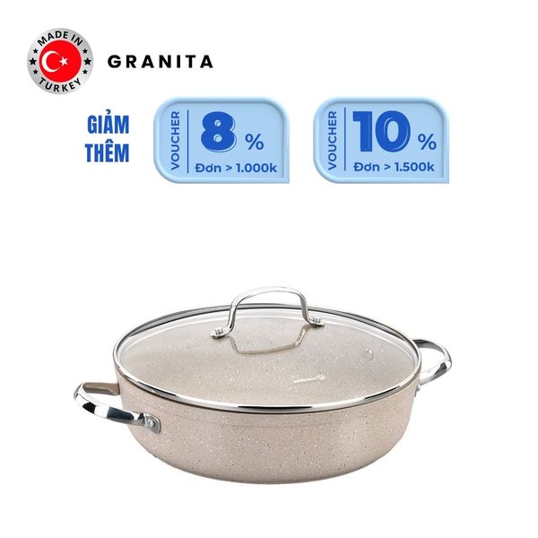  Nồi chống dính thấp Korkmaz Granita 3.5 lít - 26x7 cm - KONNA1263 