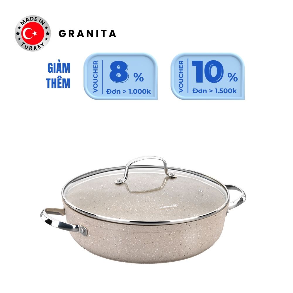  Nồi chống dính thấp Korkmaz Granita 3.5 lít - 26x7 cm - KONNA1263 