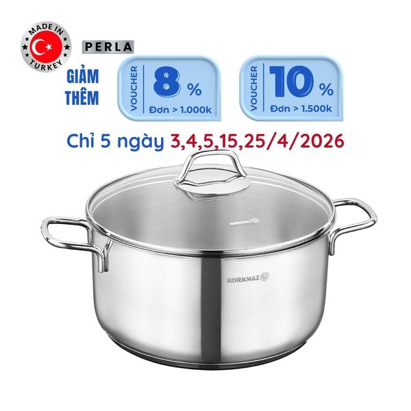  Nồi inox cao cấp Korkmaz Perla 8.5 lít - A1572 