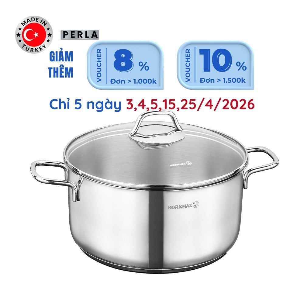  Nồi inox cao cấp Korkmaz Perla 8.5 lít - A1572 