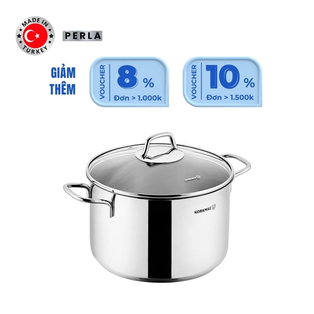  Nồi inox cao cấp Korkmaz Perla 4.8 lít thân cao - A2698 
