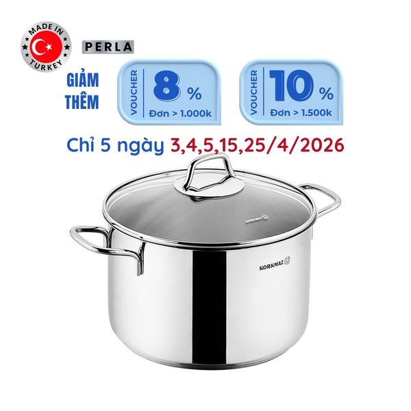  Nồi inox cao cấp Korkmaz Perla 7.8 lít thân cao - A2699 
