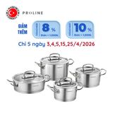  Bộ 4 nồi inox cao cấp Korkmaz Proline - A1147 nắp kính 