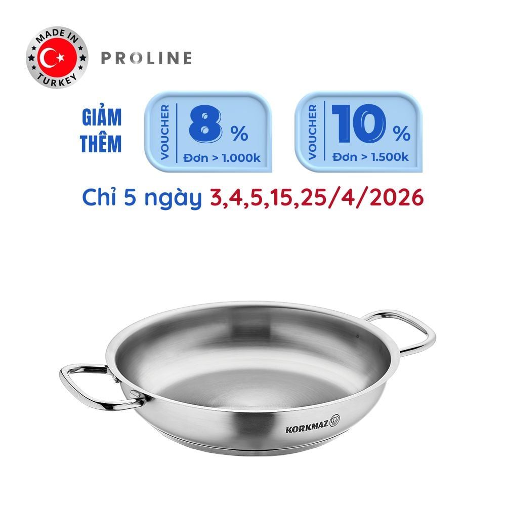  Chảo inox cao cấp 2 quai Korkmaz Proline 24cm - A1192 